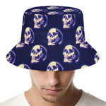 Trippy Skull Pattern Print Bucket Hat