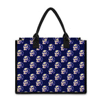 Trippy Skull Pattern Print Canvas Tote Bag