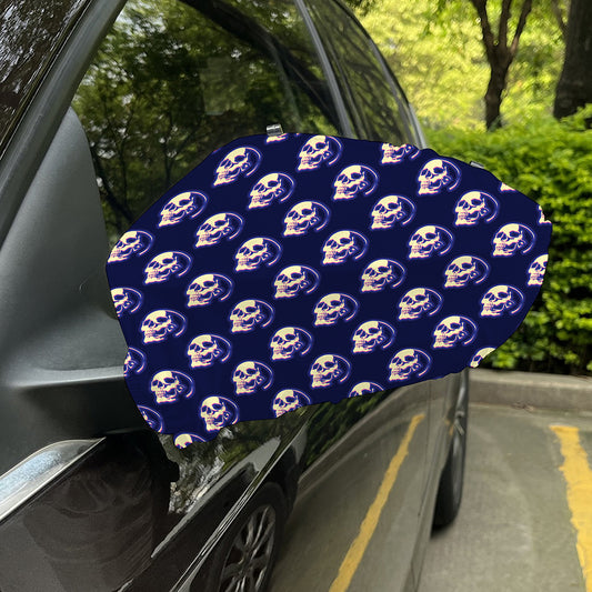 Trippy Skull Pattern Print Car Side Mirror Covers