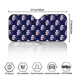 Trippy Skull Pattern Print Car Windshield Sun Shade