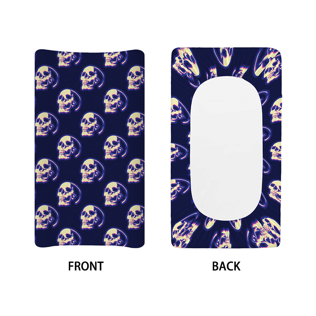 Trippy Skull Pattern Print Changing Pad Cover
