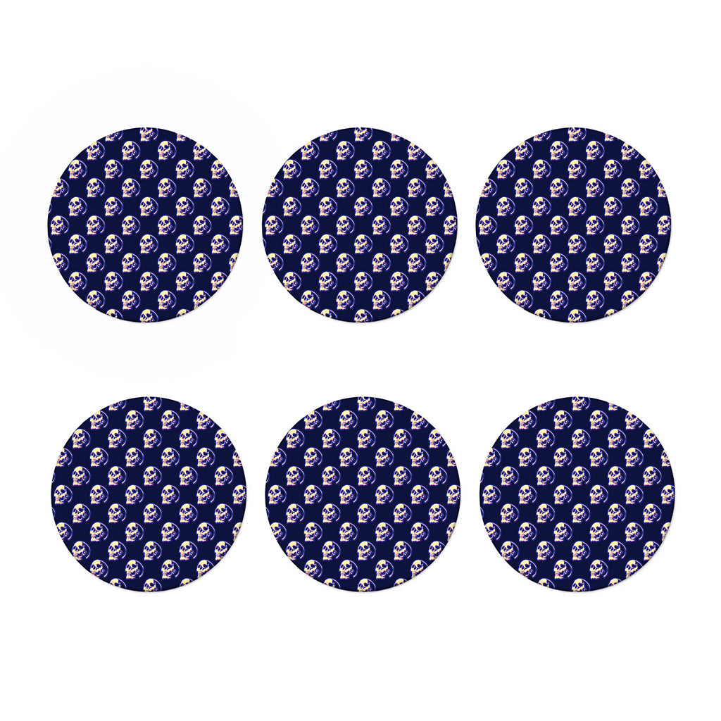 Trippy Skull Pattern Print Coaster Set
