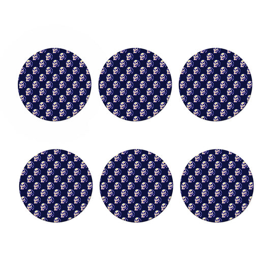 Trippy Skull Pattern Print Coaster Set