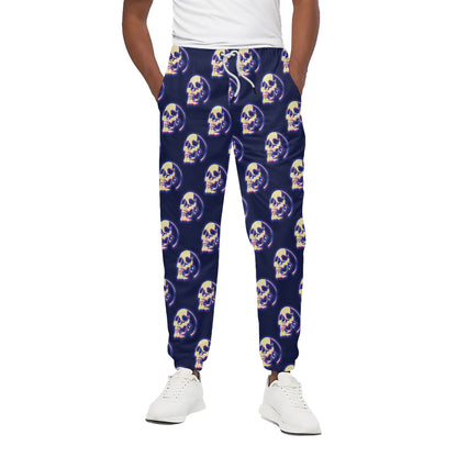 Trippy Skull Pattern Print Cotton Pants