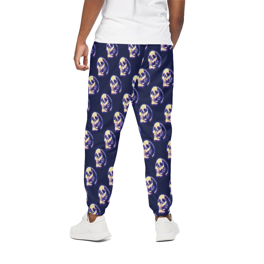 Trippy Skull Pattern Print Cotton Pants