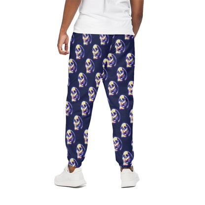 Trippy Skull Pattern Print Cotton Pants