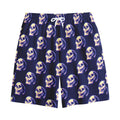Trippy Skull Pattern Print Cotton Shorts