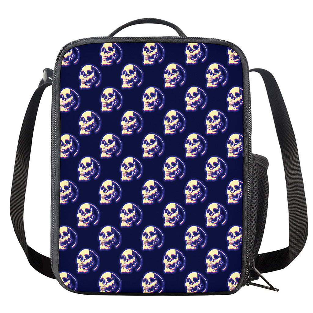 Trippy Skull Pattern Print Crossbody Lunch Bag