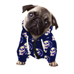 Trippy Skull Pattern Print Dog Zip Up Hoodie