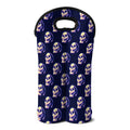 Trippy Skull Pattern Print Double Neoprene Wine Tote