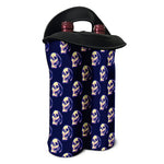 Trippy Skull Pattern Print Double Neoprene Wine Tote
