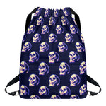 Trippy Skull Pattern Print Drawstring Backpack