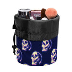 Trippy Skull Pattern Print Drawstring Makeup Bag