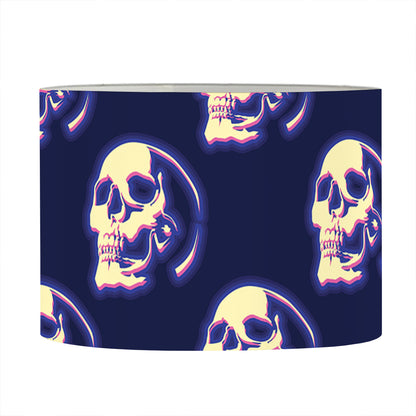 Trippy Skull Pattern Print Drum Lamp Shade