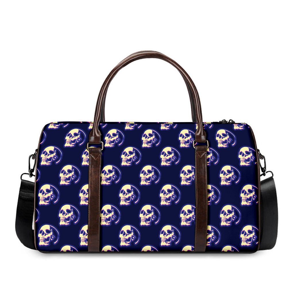 Trippy Skull Pattern Print Duffle Bag