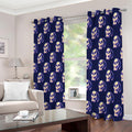 Trippy Skull Pattern Print Extra Wide Grommet Curtains