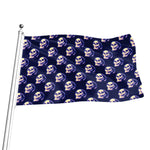 Trippy Skull Pattern Print Flag