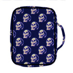 Trippy Skull Pattern Print Front Pocket Bible Bag