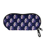 Trippy Skull Pattern Print Glasses Case