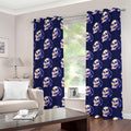 Trippy Skull Pattern Print Grommet Curtains