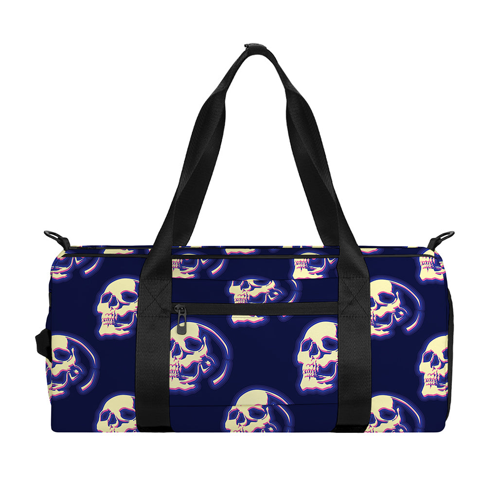 Trippy Skull Pattern Print Gym Bag