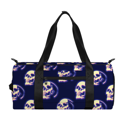 Trippy Skull Pattern Print Gym Bag