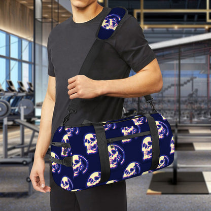 Trippy Skull Pattern Print Gym Bag