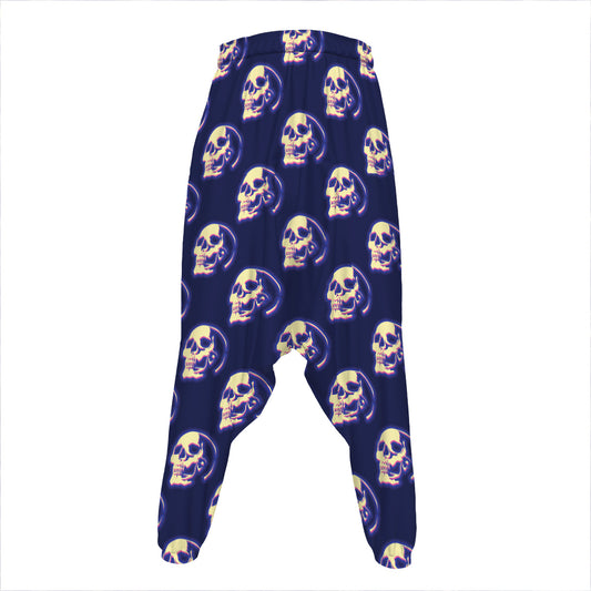 Trippy Skull Pattern Print Hammer Pants