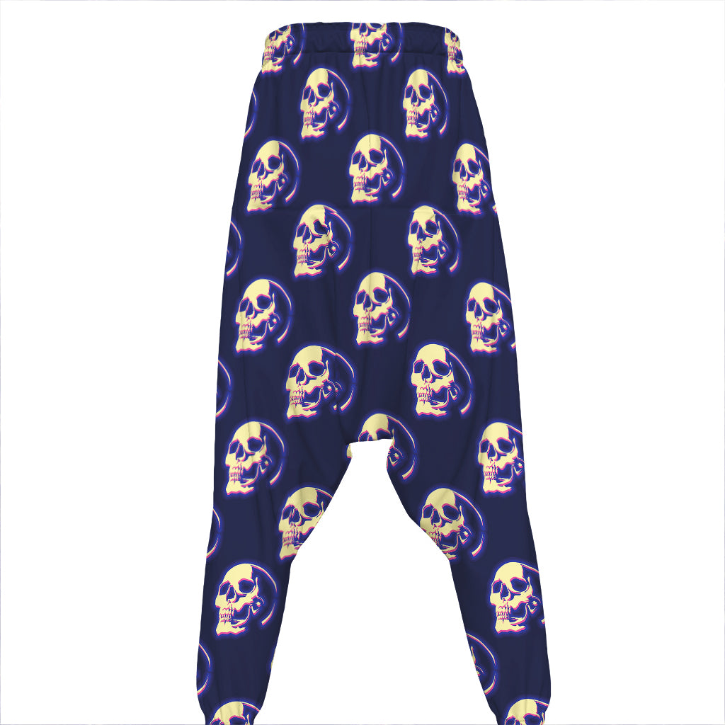 Trippy Skull Pattern Print Hammer Pants