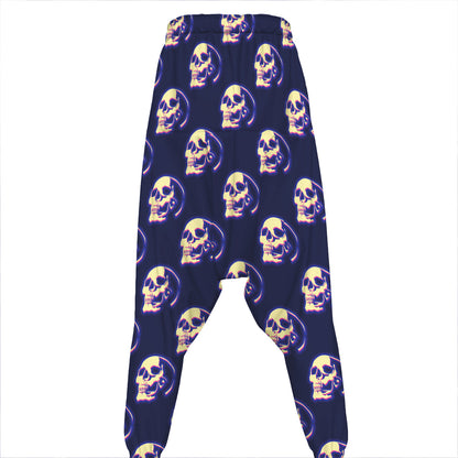 Trippy Skull Pattern Print Hammer Pants