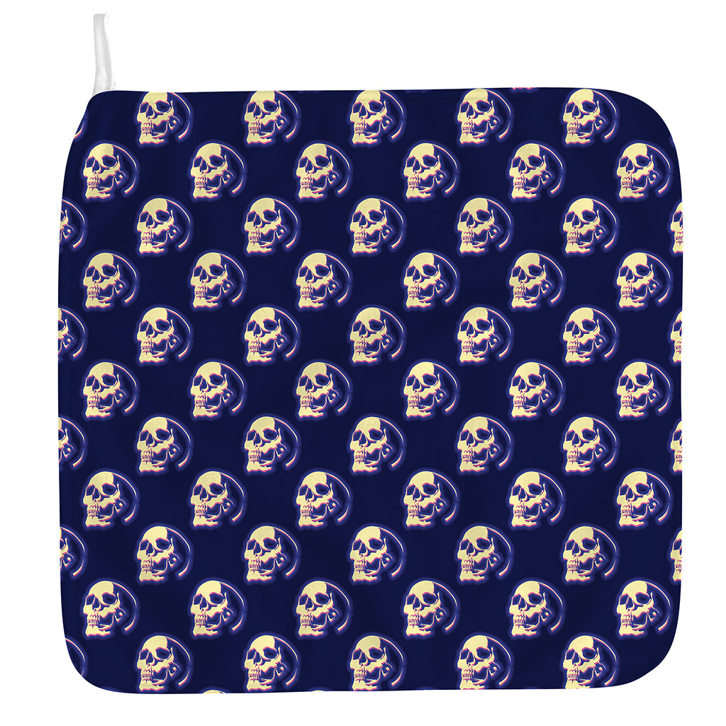 Trippy Skull Pattern Print Hand Towel