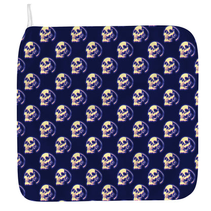 Trippy Skull Pattern Print Hand Towel