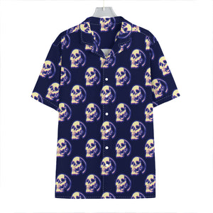 Trippy Skull Pattern Print Hawaiian Shirt