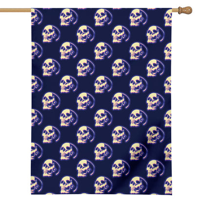 Trippy Skull Pattern Print House Flag
