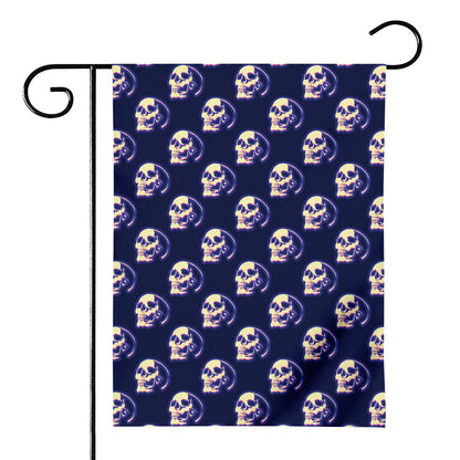 Trippy Skull Pattern Print House Flag