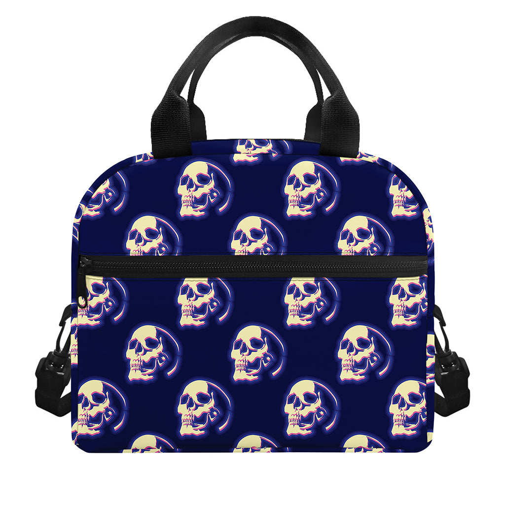 Trippy Skull Pattern Print Insulated Lunch Bag