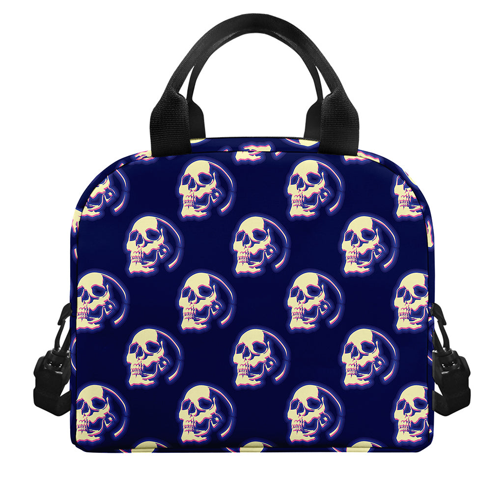 Trippy Skull Pattern Print Insulated Lunch Bag