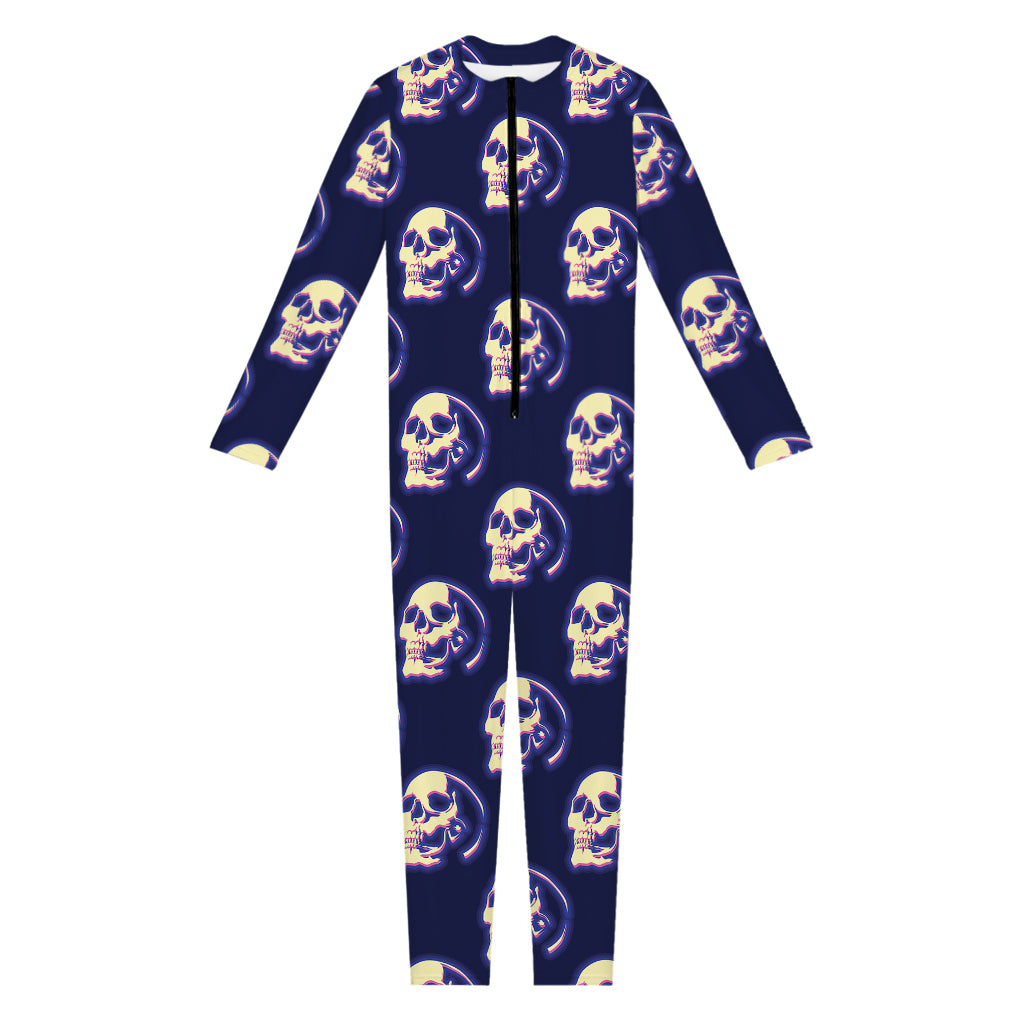 Trippy Skull Pattern Print Jumpsuit