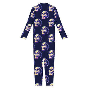 Trippy Skull Pattern Print Jumpsuit