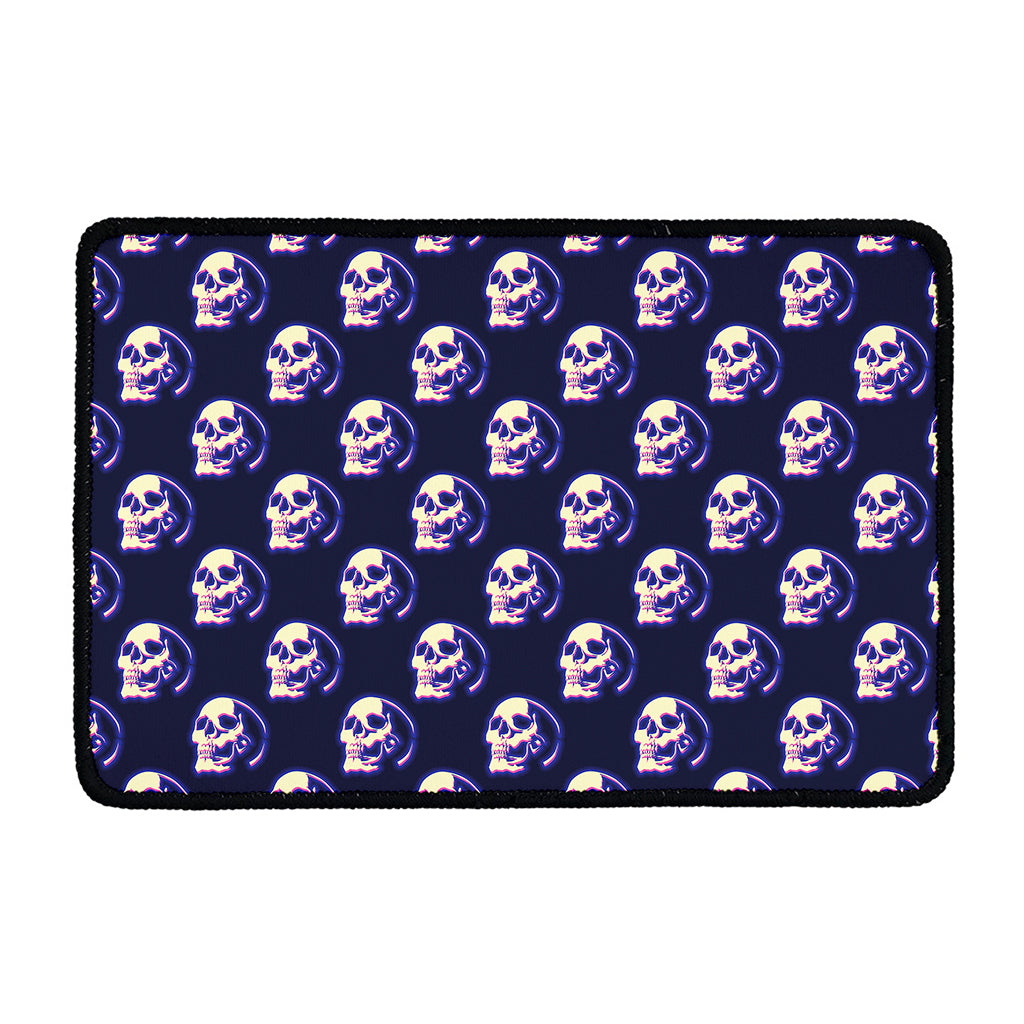 Trippy Skull Pattern Print Kitchen Mat