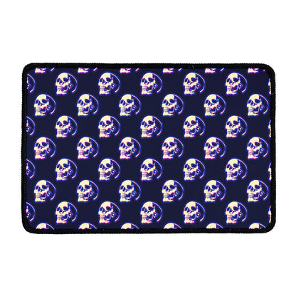 Trippy Skull Pattern Print Kitchen Mat