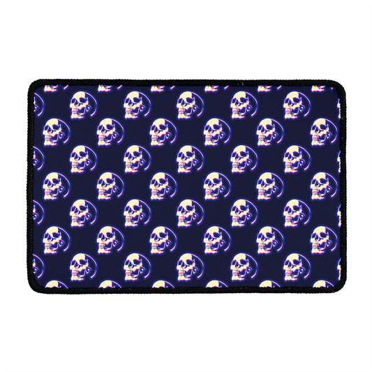 Trippy Skull Pattern Print Kitchen Mat