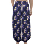 Trippy Skull Pattern Print Lantern Pants
