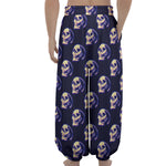 Trippy Skull Pattern Print Lantern Pants