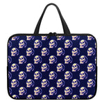 Trippy Skull Pattern Print Laptop Sleeve With Handle