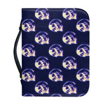 Trippy Skull Pattern Print Leather Bible Cover
