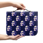 Trippy Skull Pattern Print Leather Bible Cover