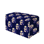 Trippy Skull Pattern Print Leather Tissue Box Cover
