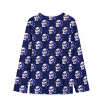 Trippy Skull Pattern Print Long Sleeve Short Coat