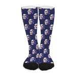 Trippy Skull Pattern Print Long Socks